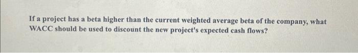thumps up for correct explanation. If a project has a beta higher