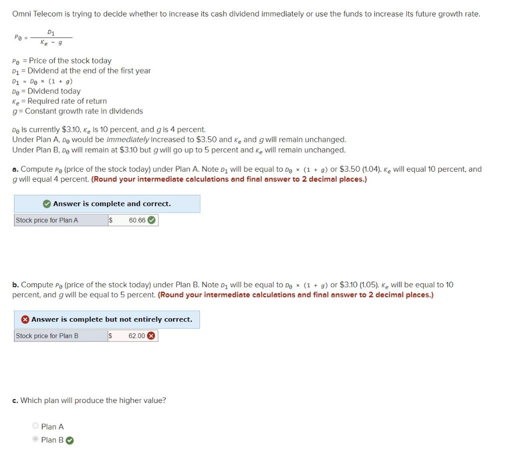  Omni Telecom is trying to decide whether to increase its cash