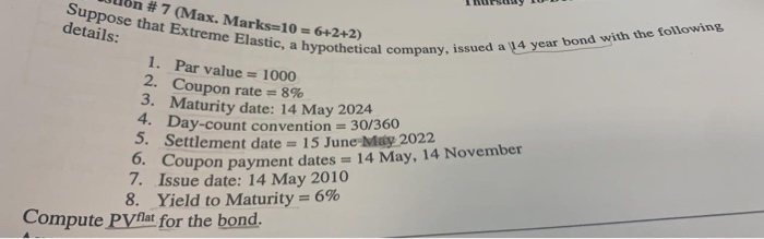  Lion # 7 ( Max. Marks=10 = 6+2+2) Suppose that Extreme