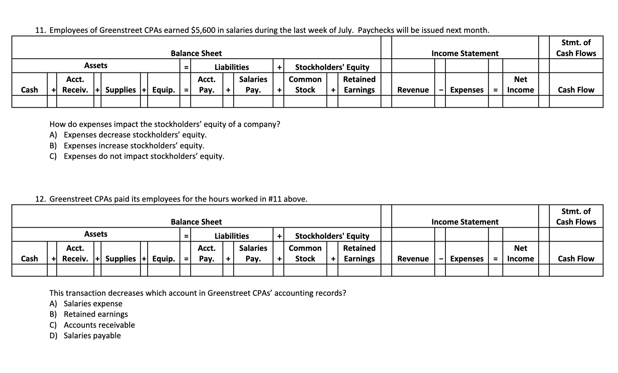  Please fill out the table and answer the question. thank you