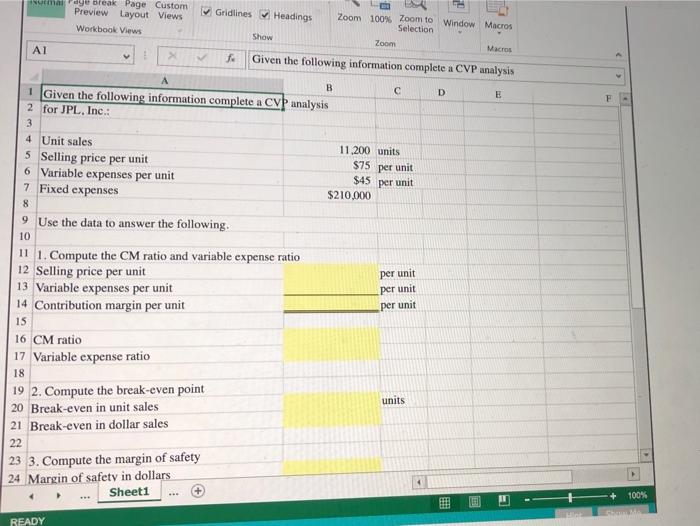its sales and expense data for the most recent period. The Controller