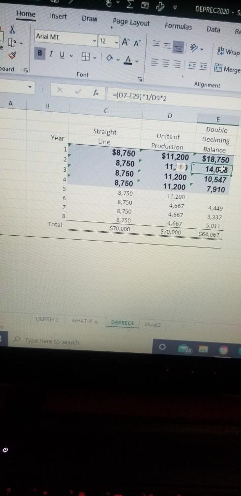 5 to year 8 on Double Declining Balance. However, I did found