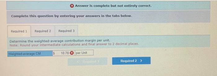 of camera lens. Its product mix and contribution margin per unit follow: