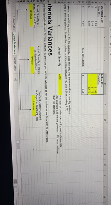 required to bake a batch of brownies. The object of the project
