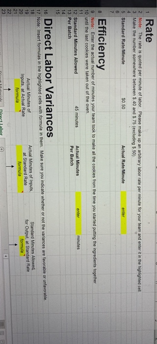 exact same quantity of materials as the standards set below. For example,