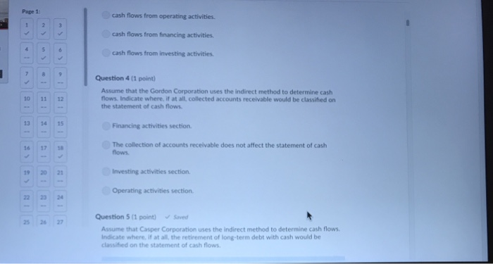  Page 1: cash flows from operating activities. cash flows from financing