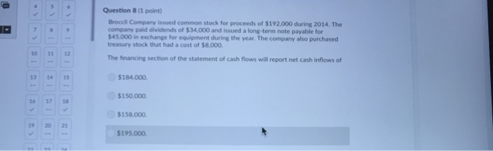 activities cash flows from investing activities Question 4 (1 point) Assume that
