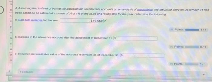 the year, determine the following: for the year: b. Baiance in the