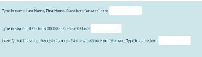  Type in name. Last Name, First Name. Place here "answer" here