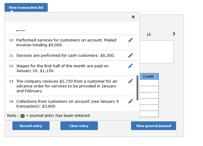 below: Record the transactions for January, the first full month of operations.