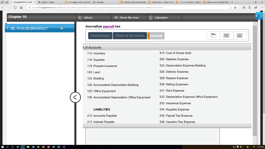 tax 1. BE.10.04.BLANKSHEE Instructions Chart of Accounts Journal Instructions The payroll register