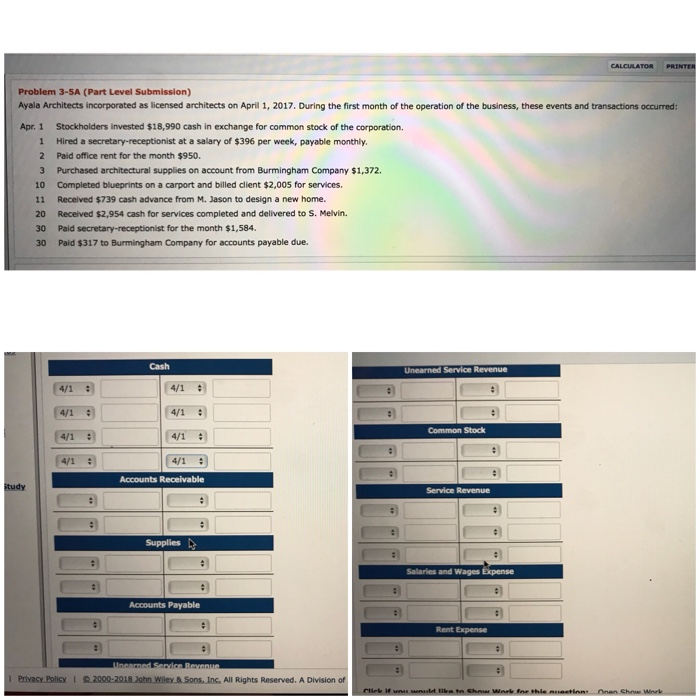  Problem 3-5A (Part Level Submission) Ayala Architects incorporated as licensed architects