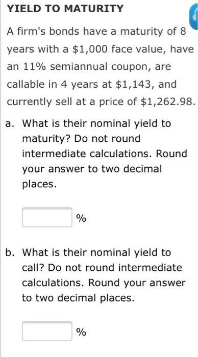 stars YIELD TO MATURITY AND FUTU PRICE A bond has a $1,000