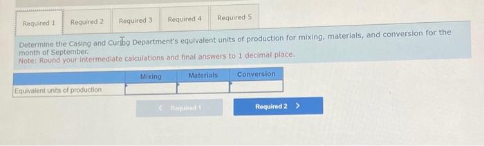 WILL LEAVE AN UPVOTE! Compute the Casing and Curing Department's cost per