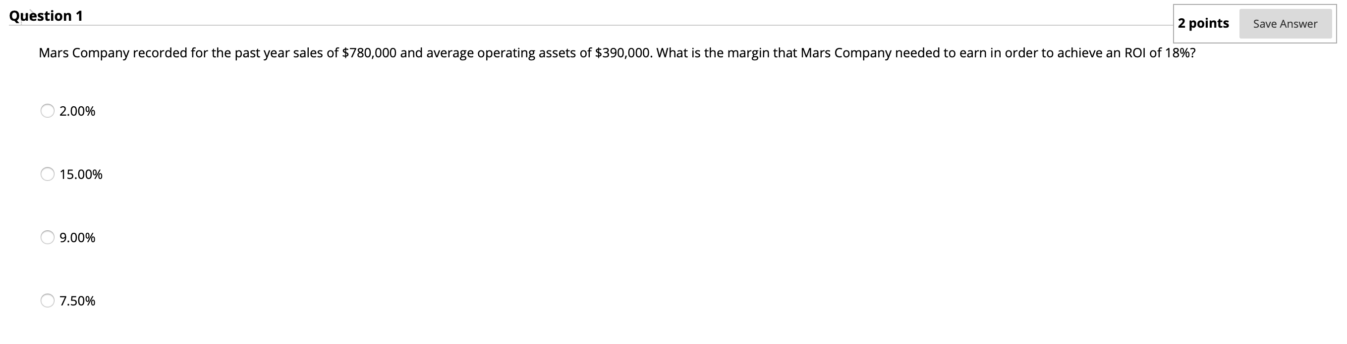 Question 1 2 points Save Answer Mars Company recorded for the