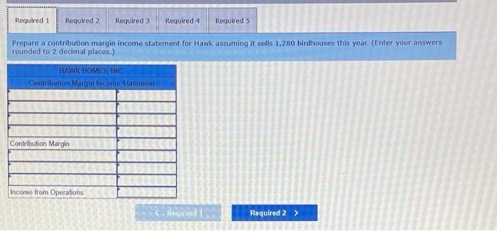 Profit [LO 6-1, 6-2) Hawk Homes, Inc., makes one type of birdhouse