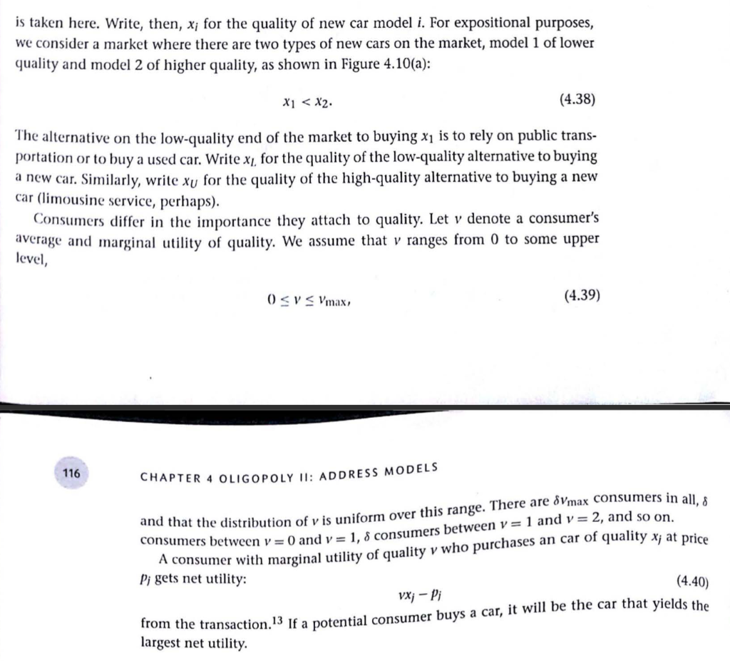 the values given in Figure 4.10. 4.3 VERTICAL PRODUCT DIFFERENTIATION 115 Figure
