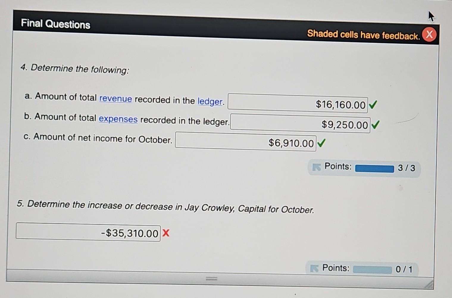 Shaded cells have feedback. Affordable Realty UNADJUSTED TRIAL BALANCE October 31, 20Y6