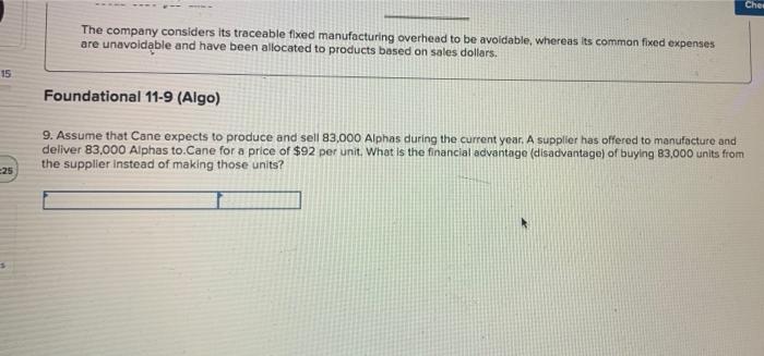 15 (Algo) (L011-2, LO11-3, LO11-4, LO11-5, LO11-6] The following information applies to