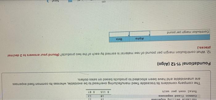 one type of raw material that costs $6 per pound. The company