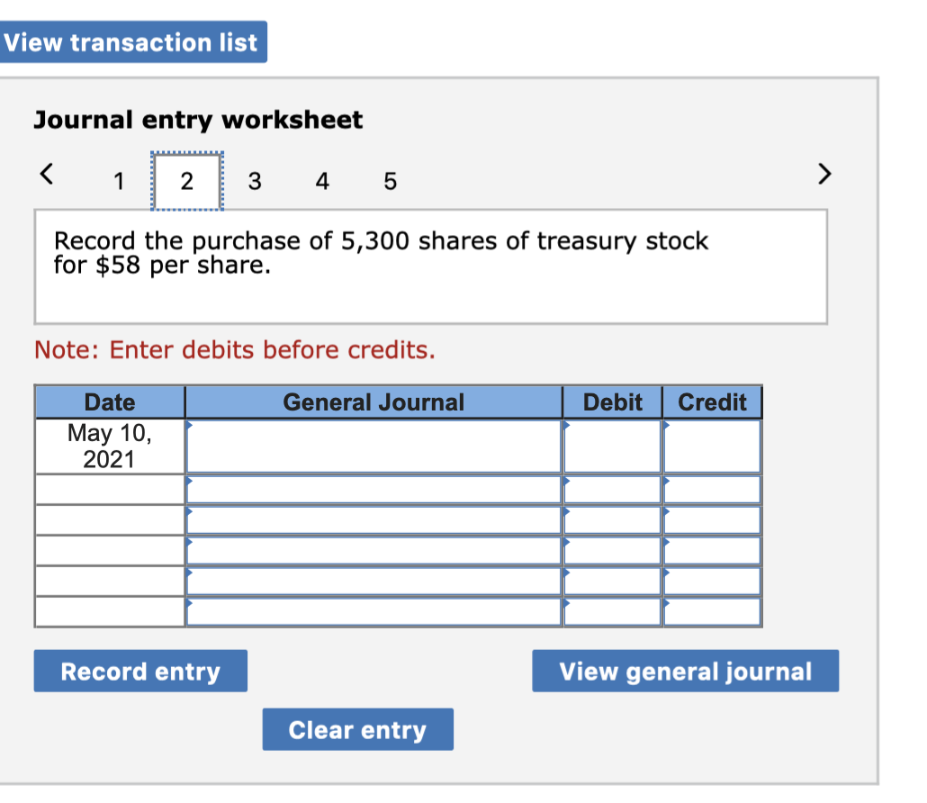 Record common stock, treasury stock, and cash dividends (LO10-2, 10-4, 10-5) Power