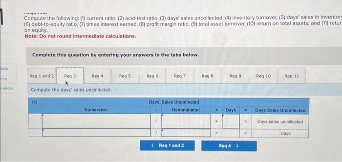 on credit, selected balance sheet amounts at December 31 of the prior