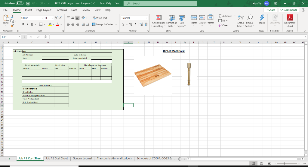  Step 1 You work for Thunderduck Custom Tables Inc. This is