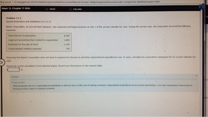  Not secure invoker Week 13, Chapter 11 GHA Calculato Problem 11-5