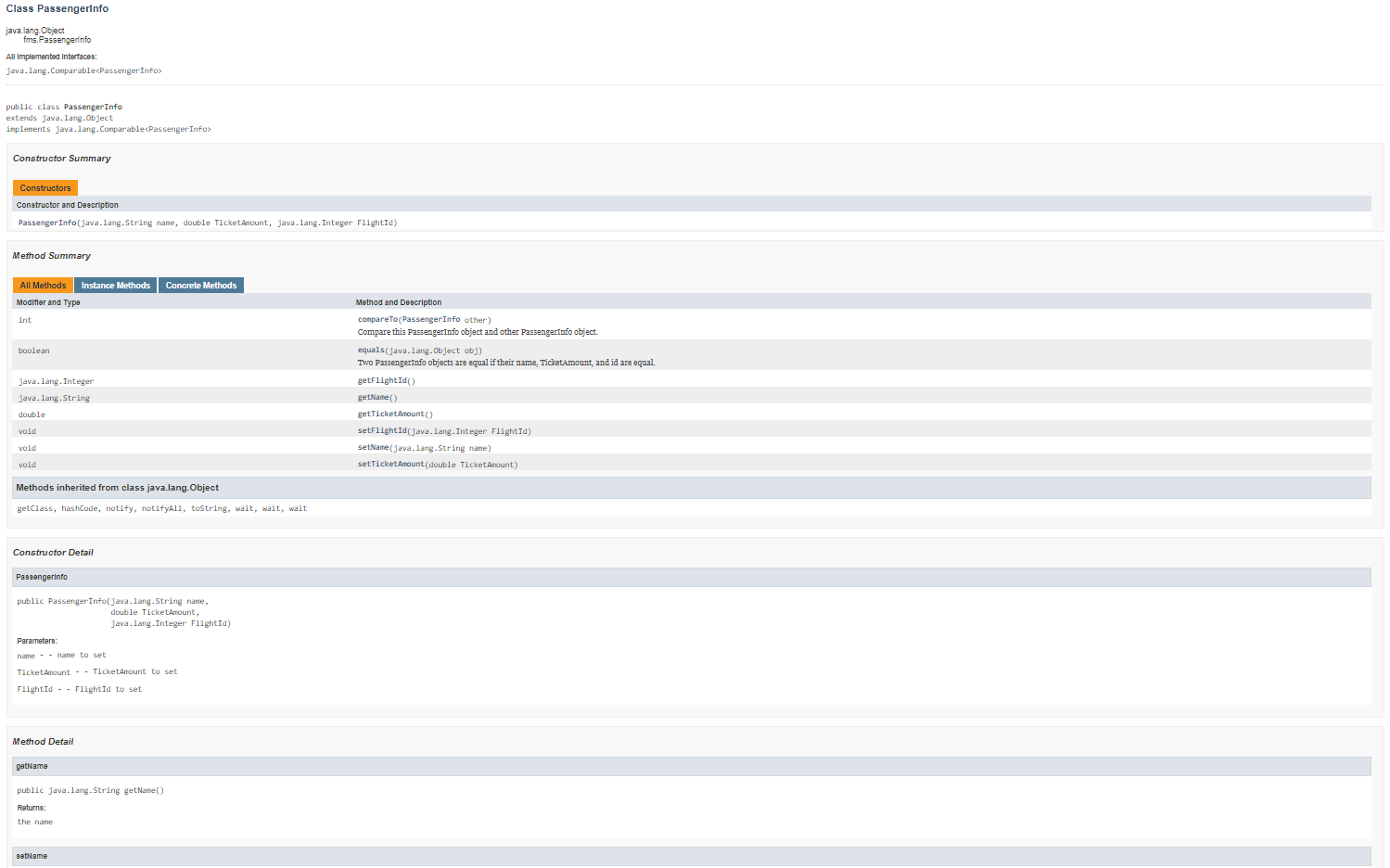 under doc folder in the Java project folder (docindex.html). Some example tests