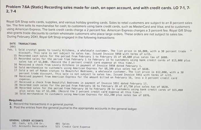 PLEASE HELP WITH NUMBER 3, 10 AND 11!!! Problem 7.6A (Static) Recording