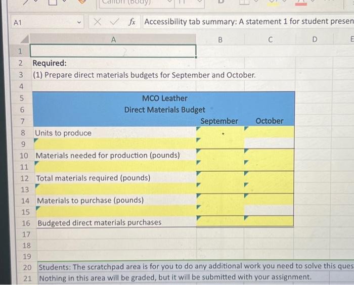 manufactures leather purses. Each purse requires 3 pounds of direct materials at