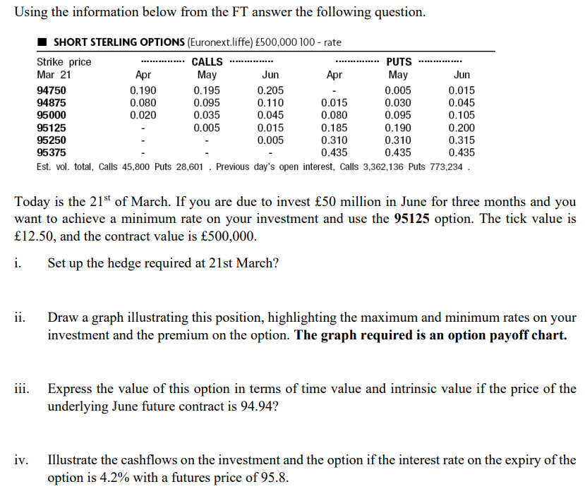 as detailed as possible! thx! Using the information below from the