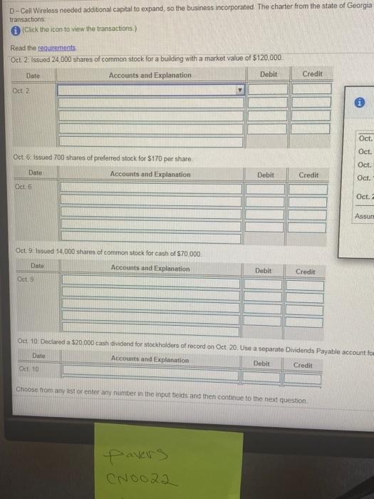 The charter from the state of Georgia authorizes DCell to issue 120,000