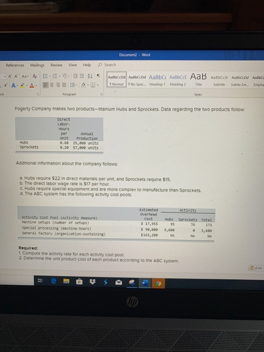  Document2 - Word References Mailings Review View Help Search - A