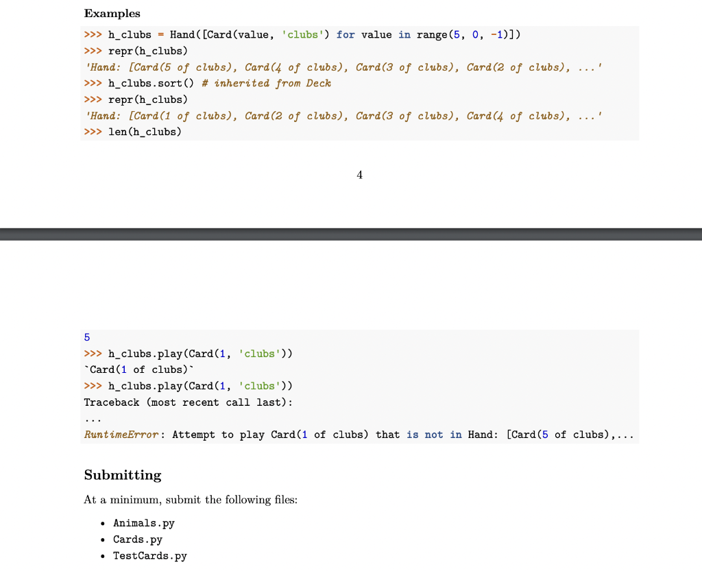 a) Every class should be initialized with a name - call this