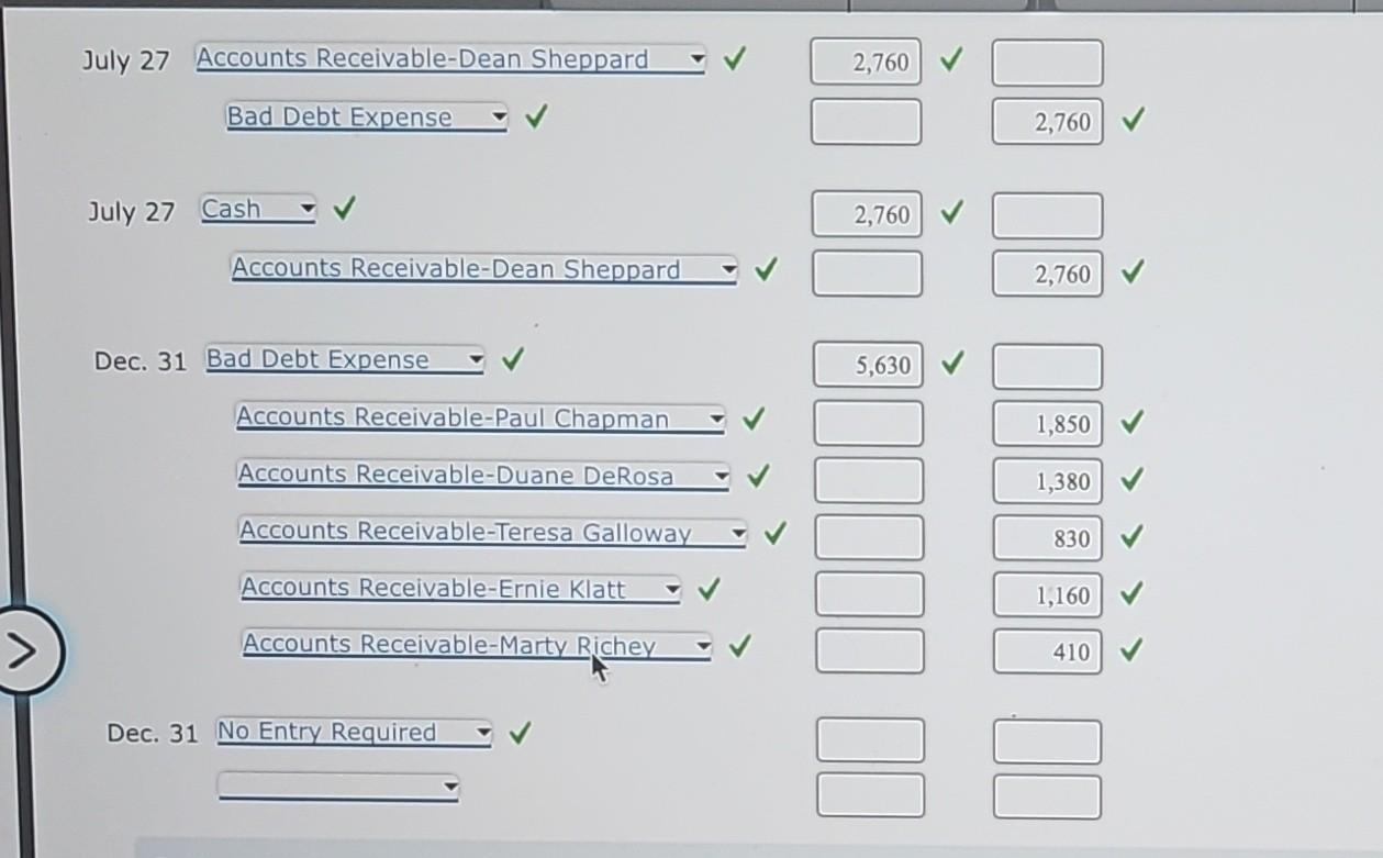 direct write off method and allowance methods please solve for c and