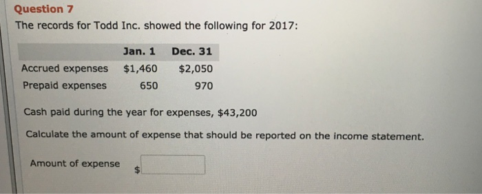  Please short answer Question 7 The records for Todd Inc. showed