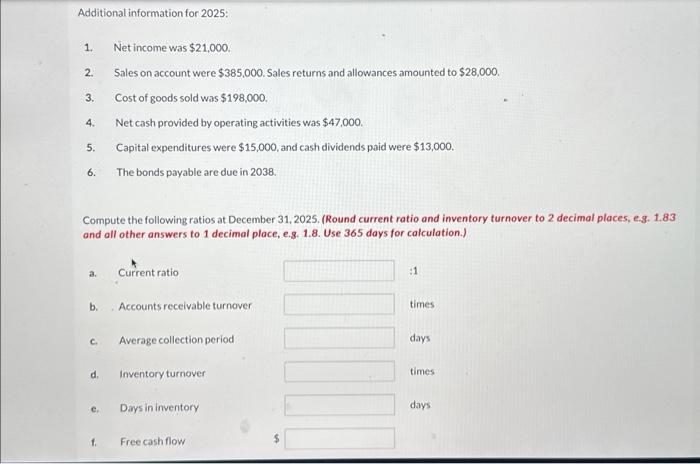 for 2025 : Additional information for 2025 : 1. Net income was