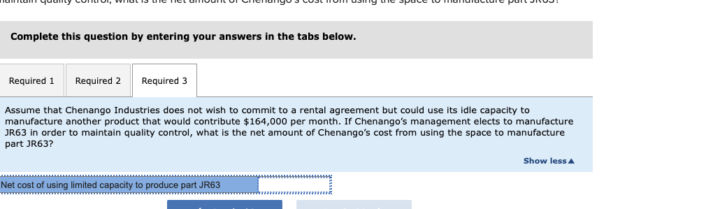 JR63 each month in the production of radar equipment. The cost of