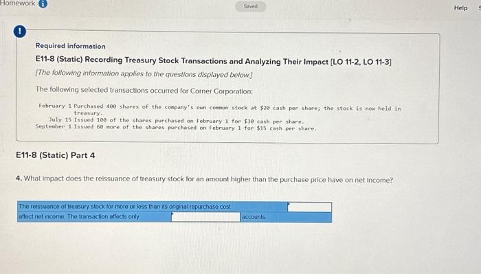 Impact [LO 11-2, LO 11-3] [The following information applies to the questions