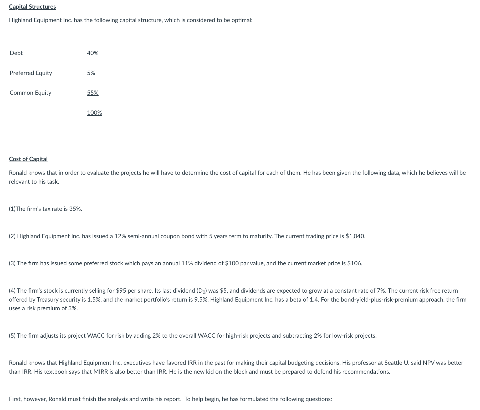 your steps for the calculation questions. If you are unable to answer