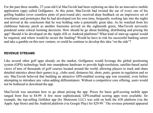 GolfGames Case Study you need to develop revenue projections for this business