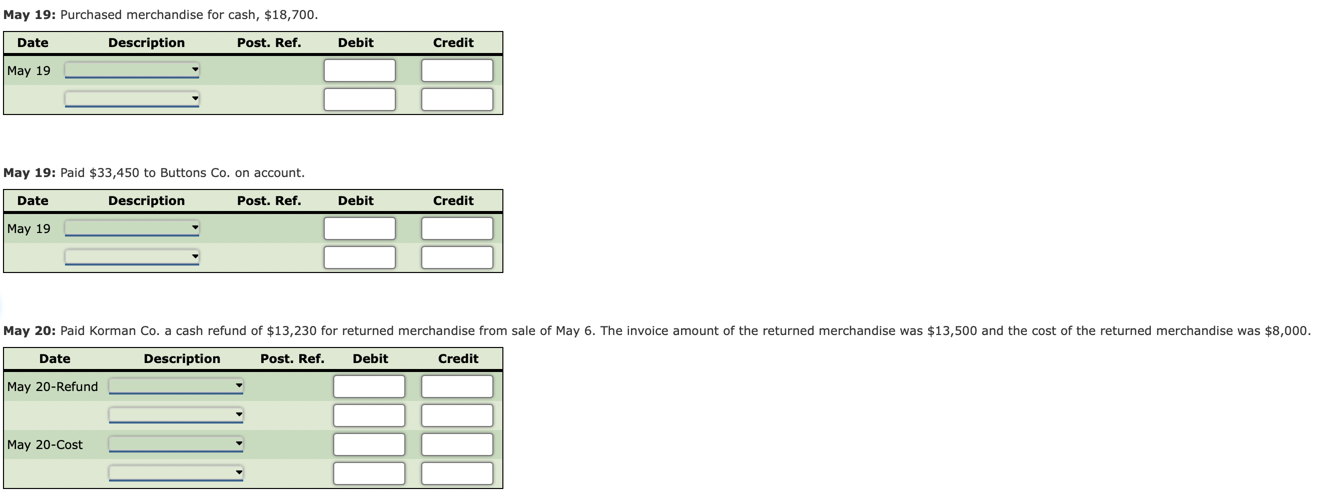 for Palisade Creek as of May 1 , 20Y6 (unless otherwise indicated),