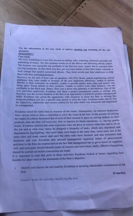  elesstian : Qulas ion Case study putaishing af book. The firm