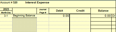 \hline 31 & Beginning Balance & & & 155,950.00 & 155,950.00 &