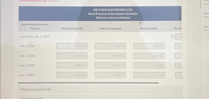 Payment Interest Expense Amortization Bond Carrying Amount 225 $ 7220931 2070000 760564.75