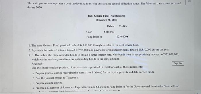 pictures below. Thank You! The state government established a capital project fund