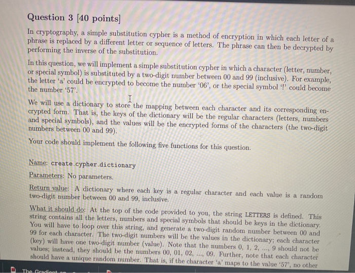  use the following code template! import random # Given a dictionary