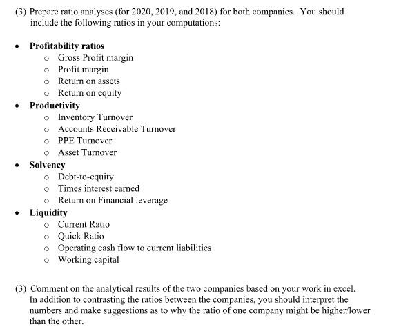 projects are: 1. Apply to actual companies the knowledge and analytical techniques