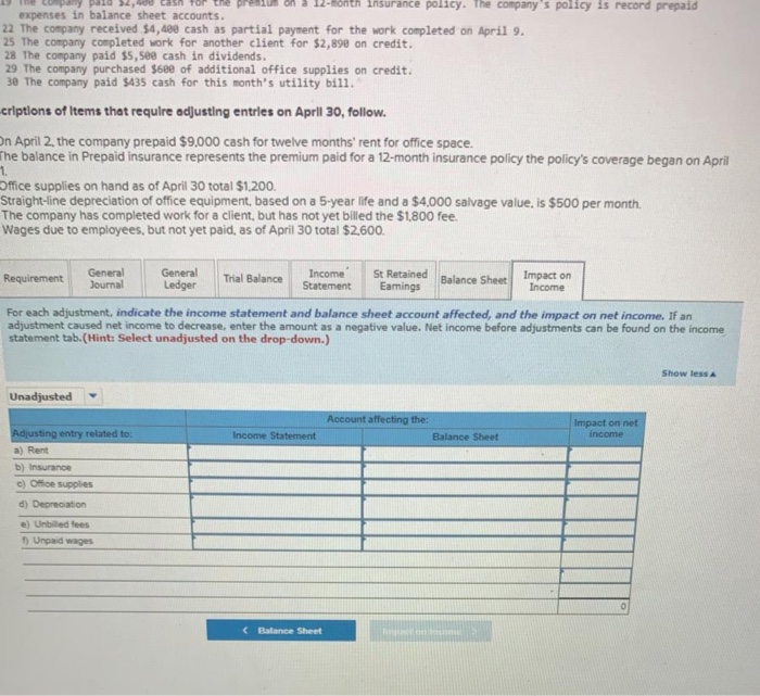 and $3,600 in office supplies. Payment is due within 10 days. Apr.